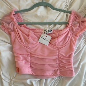 TIC TOC- pink wired top